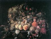 HEEM, Cornelis de Still-Life with Flowers and Fruit sg Sweden oil painting artist
